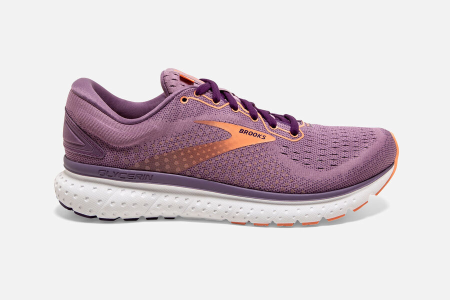 Brooks Women's Glycerin 18 Road Running Shoes Purple VQDK-63794